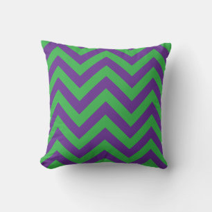 DIY Farben Kelly Grün Lila Groß Chevron Zickzack Kissen
