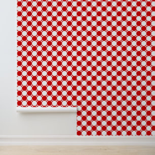 DIY-Farben Kreis im Quadrat #2 Rot Weiß Tapete