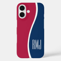 DIY-Farben Moderne Monogrammierte Kurve Rot Weiß B