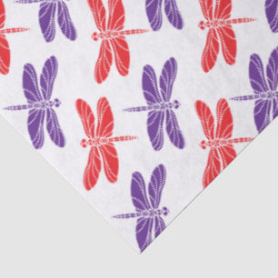 DIY-Farben, Rot violette Libellen Seidenpapier