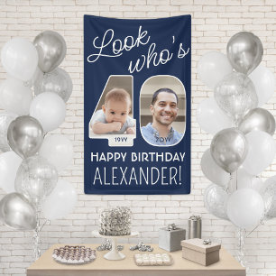DIY-Farben • Schau mal, wer 40 Geburtstagsfeier 2  Banner