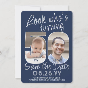 DIY-Farben • Schau mal, wer 50 Geburtstagsfeier 2 Save The Date