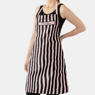 DIY-Farben Vertikaler Streifen Schwarz Blassrosa Schürze