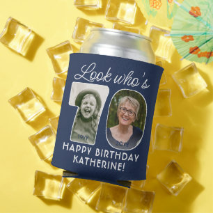 DIY-Farben • Wer feiert 70. Geburtstag 2 Fotos Dosenkühler