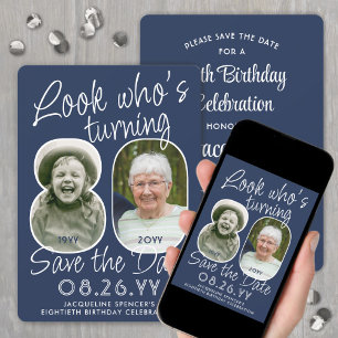 DIY-Farben • Wer wird 80. Geburtstagsfeier 2 Foto Save The Date