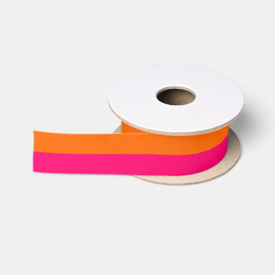 DIY-Farben Zwei Streifen Himbeerrosa Orange Satinband