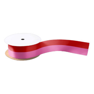 DIY-Farben Zwei Streifen Hot Pink Rot Satinband