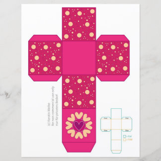 DIY-farbige, trendige Herz- und Dot-Box-Vorlage