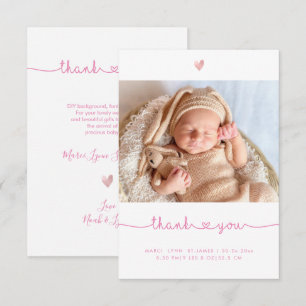 DIY-Farbscript für Baby Shower Dankeschön Dankeskarte