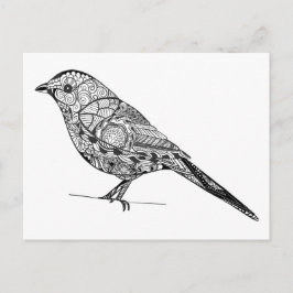 DIY-Färbung in Vogelkunstmuster Postkarte