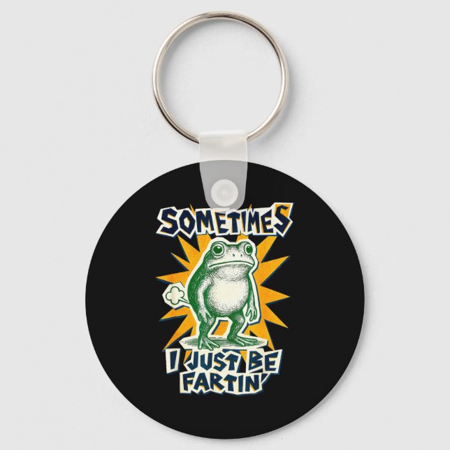 DIY Fartin Sometimes Collage I Just Frog Poster Sm Schlüsselanhänger (Vorderseite)