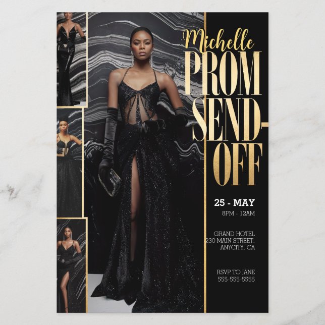 DIY Foto PROM SEND-OFF Luxuriös modisch Flyer (Vorne)