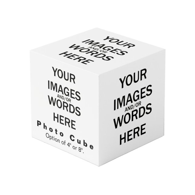DIY - Foto-Würfel 4" Würfel (Vorderseite Schrägansicht)