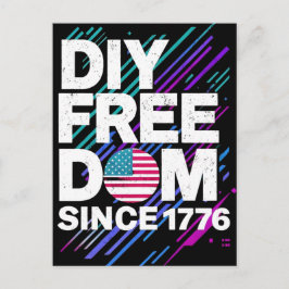 DIY Freedom seit 1776" Textbasiertes Design Postkarte