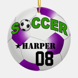 DIY Fußball WÄHLEN IHRE HINTERGRUND-FARBE Keramik Ornament