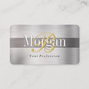 DIY Gold Monogram, weißer Name Lt & DK Bürstenstah Visitenkarte