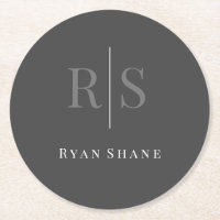 DIY Gray Monogram & White Name on Dark Gray