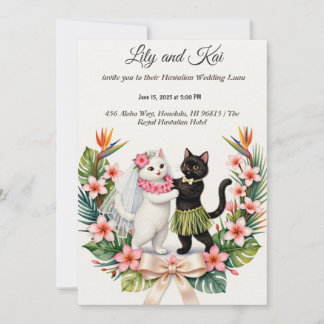 DIY Hawaiianische Katzenhochzeit  Einladung