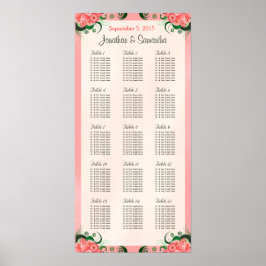 DIY Hibiskus Pink 15 Hochzeitstische Sitzkarten Poster