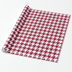 DIY-Hintergrund XL Weiß Burgunderrot Houndstooth Geschenkpapier
