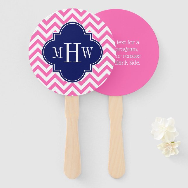 DIY Hintergrund, Zickzack ZigZag Blue 5c Monogramm Fächer (Vorne und Hinten)