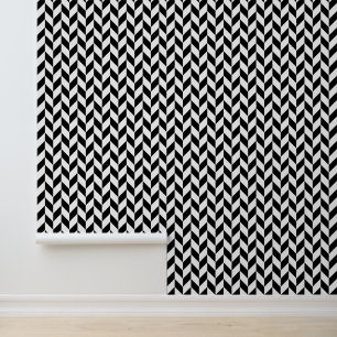 DIY Hintergrundfarbe Fischgrätenmuster Schwarz Wei Tapete