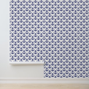 DIY Hintergrundfarbe LG Nautical Anker #2 Blau Wei Tapete