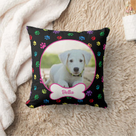 DIY Hund Foto Circle Name Knochen farbige Paws Sch Kissen