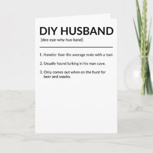 DIY Husband Funny Dictionary Style Definition Card Karte