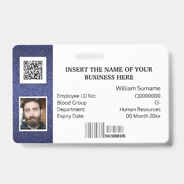 DIY ID card Classic Foto Logo blau Ausweis (Vorderseite)