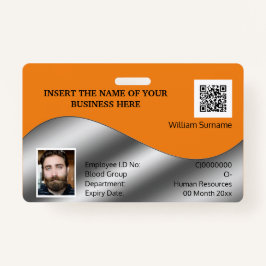 DIY ID card Imitate Silber-Orange-Logo-Vorlage für Ausweis