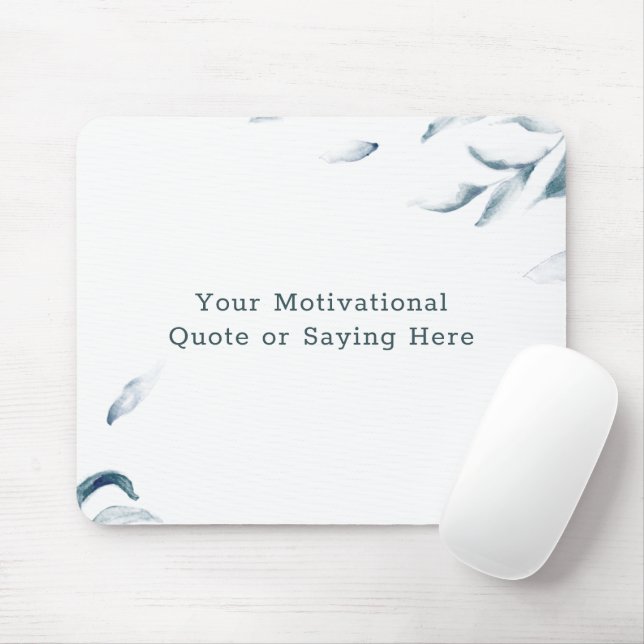 DIY Inspirational Quote Blau und Weiß Wasserfarbe Mousepad (Mit Mouse)