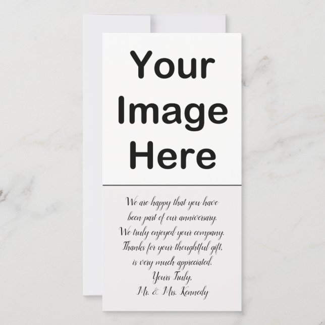 DIY - Jahrestag danken Ihnen Foto-Einsatz Dankeskarte (Vorderseite)