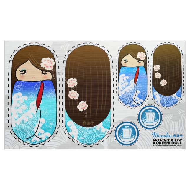 DIY Kokeshi Plush-Puppe - schneidet und näht MAMIK Stoff (Yard (91,4 cm))