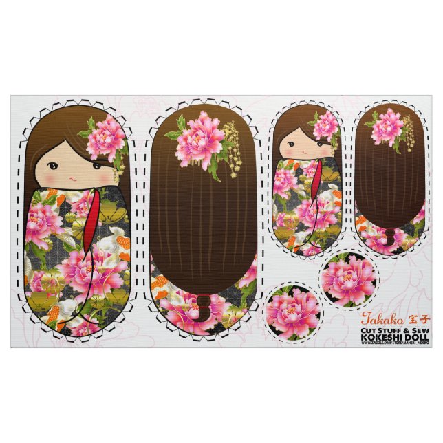 DIY Kokeshi Plush-Puppe - schneidet und näht TAKAK Stoff (Yard (91,4 cm))