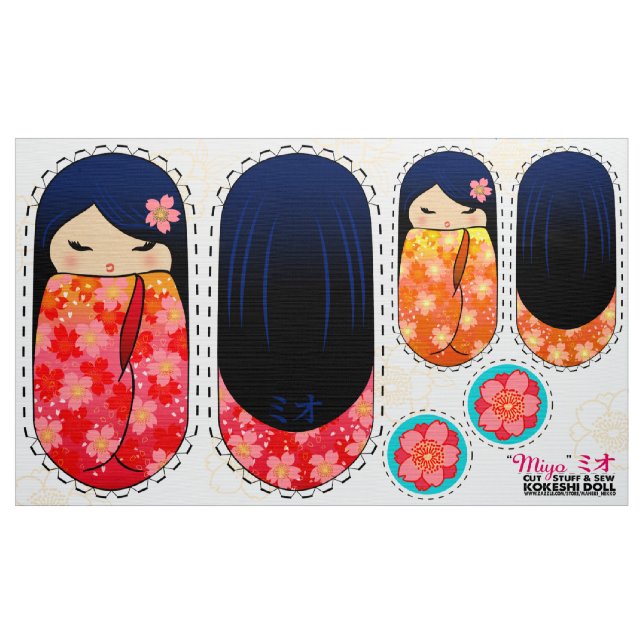 DIY Kokeshi Püppelpuppe - Schnittzeug und Nähen MI Stoff (Yard (91,4 cm))