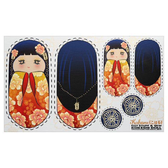 DIY Kokeshi Püppelpuppe - Schnittzeug und Nähen MI Stoff (Yard (91,4 cm))