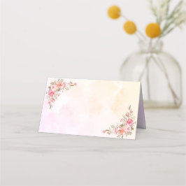 DIY Korallen-Wasserfarben-Blumenhochzeit Platzkarte