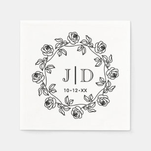 DIY-Kranz der Rose 2 Initial Wedding Monogram CO2 Serviette