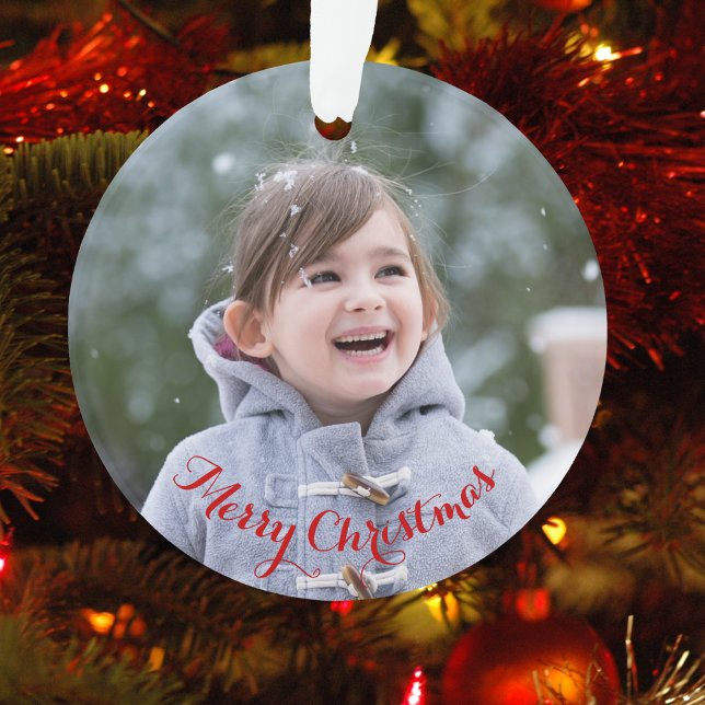 DIY kreieren Sie Ihr eigenes Round Foto Weihnachte Ornament (DIY Create Your Own Round Photo Holiday Christmas Ornament)