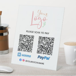 DIY Logo Scan to Pay Pedestal Sign Sockelschild