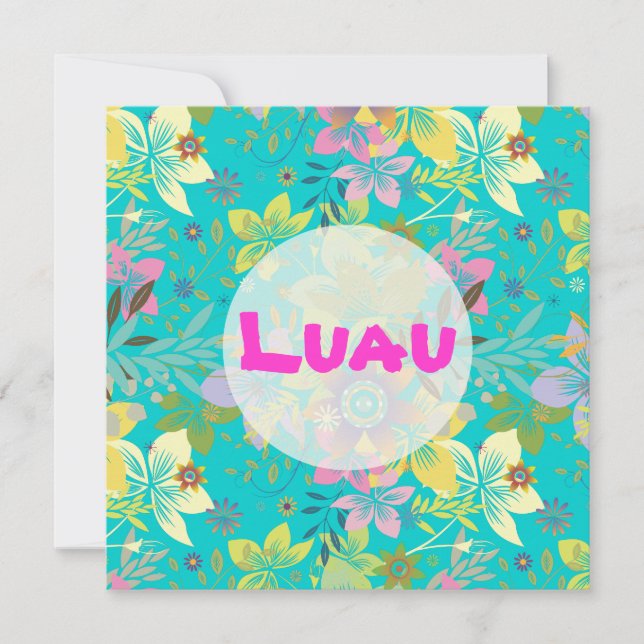 DIY / luau, anpassbare Hintergrund-/Textfarben Einladung (Vorderseite)
