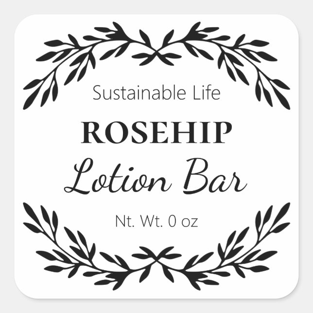 DIY Luxury White Lotion Bar Labels Quadratischer Aufkleber (Vorderseite)