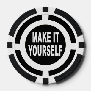 DIY macht es sich selbst schwarz und weiß Pokerchips