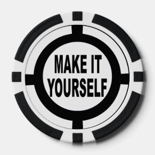 DIY macht es sich selbst weiß und schwarz Pokerchips