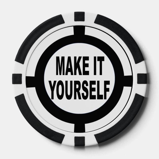 DIY macht es sich selbst weiß und schwarz Pokerchips (Vorderseite)