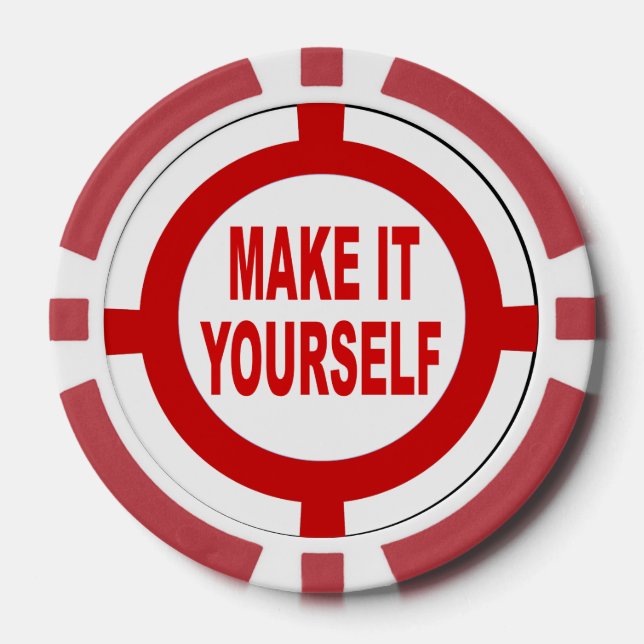 DIY macht es sich weiß und rot Pokerchips (Vorderseite)