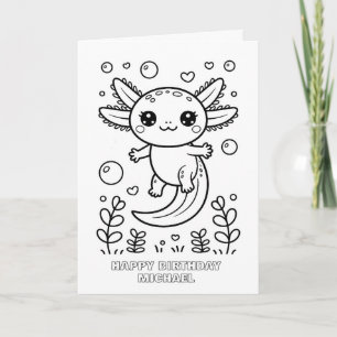 DIY-Mal-Axolotl-Geburtstagskarte zum Falten Karte