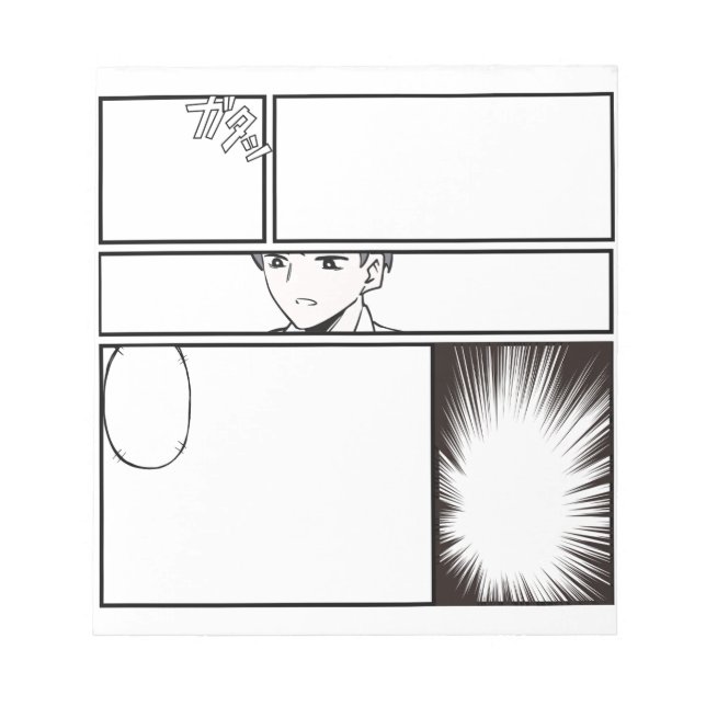  DIY Manga Comic Strip – Blank Panel with Japanes Notizblock (Vorderseite)