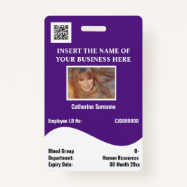 DIY-Mitarbeiter-ID-Karte lila Waage Ausweis